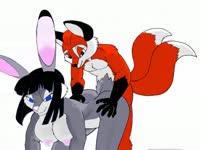 Pretty anime rabbit invites cartoon fox to fuck her
